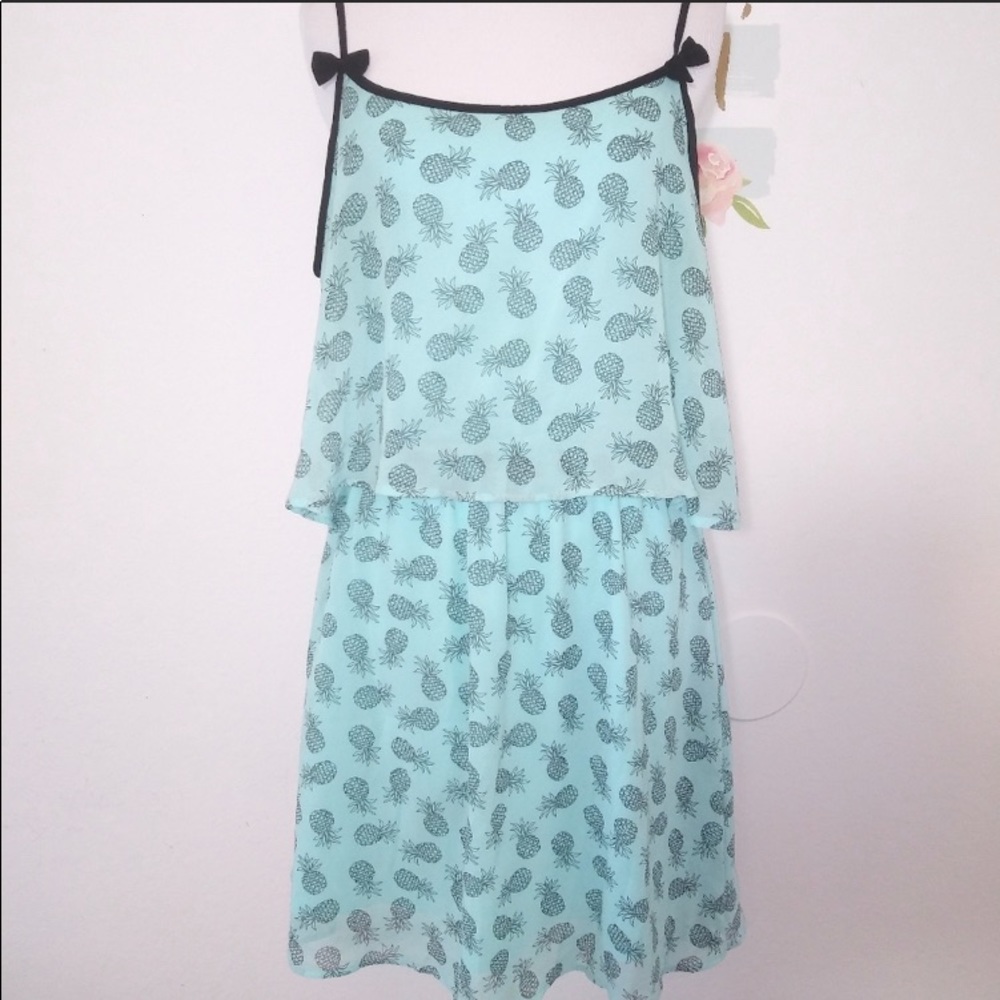 Aqua Anthropologie E Hanger M Pineapple Dress L